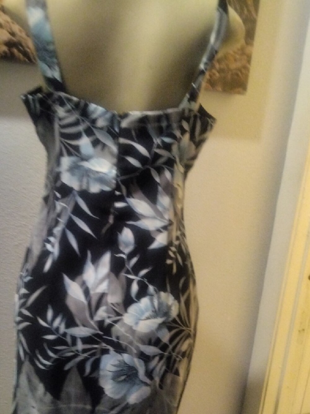 connected apparel Black Floral Sheath Dress with Black Blue Blooms - Picture 8 of 10